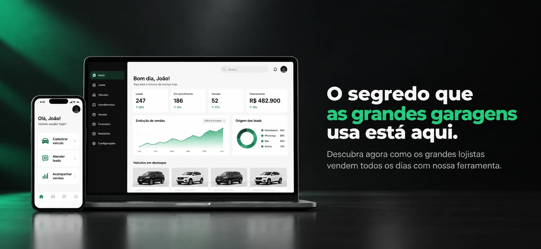 Notebook e celular com o painel da SYO KAVO